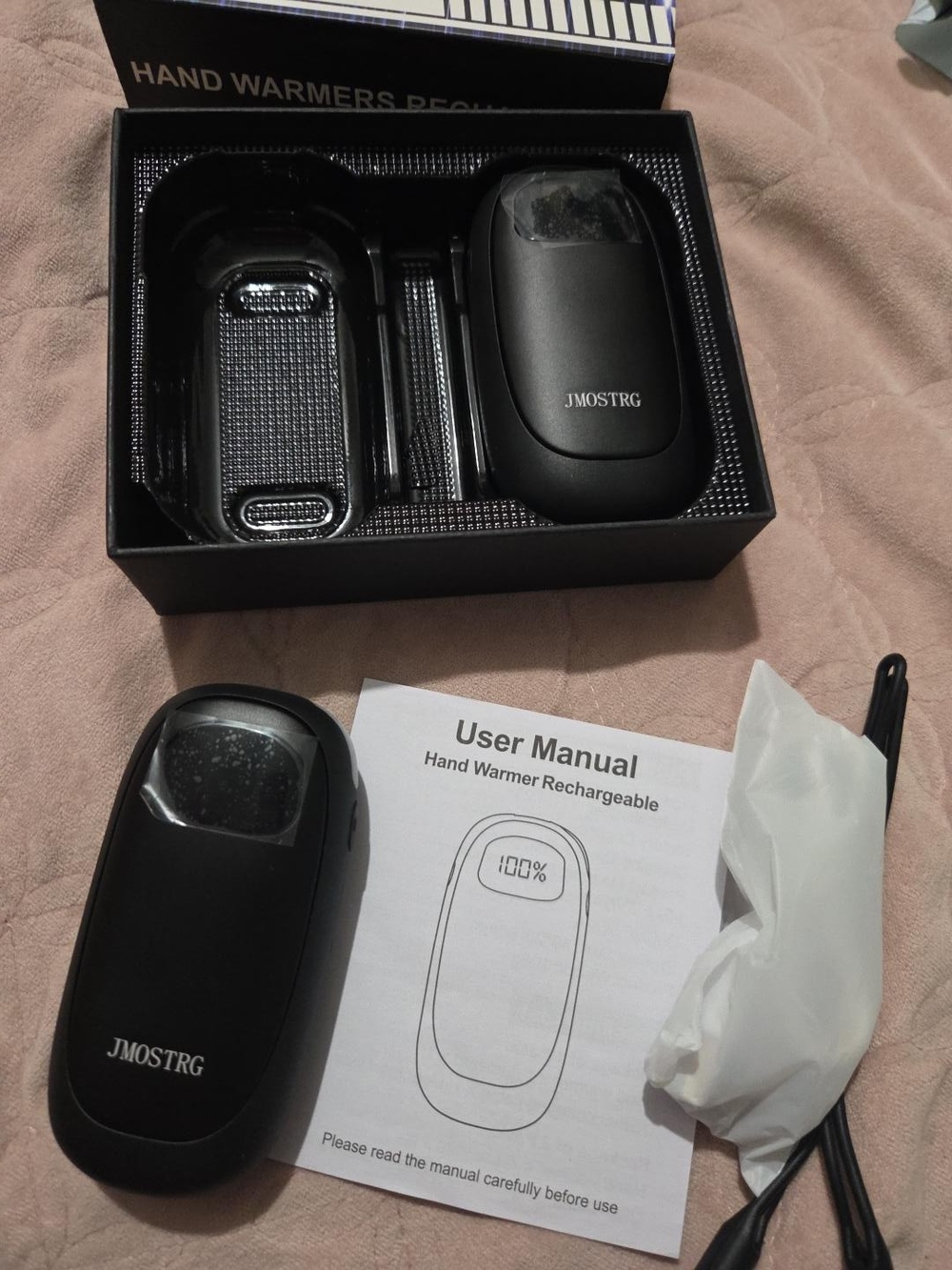 JMOSTRG Rechargeable Hand Warmers X2 Black